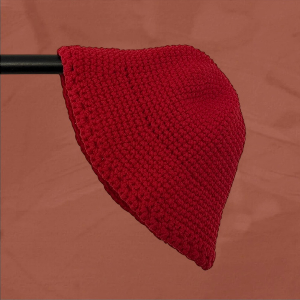 Magda Butrym Red Crochet Bucket Hat